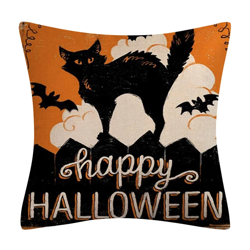 

Halloween Ghost Witch Pumpkin Throw Pillow Case Magical Cat Cushion Cover Decor Happy Fall Y'all Ghosts Horror Pillowcase