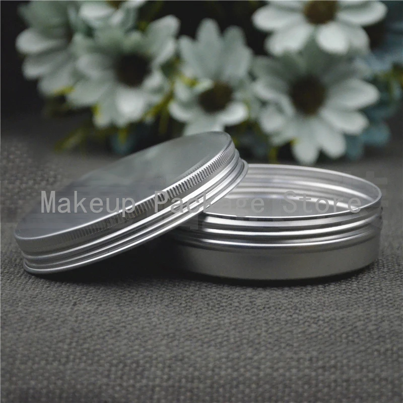 

110g refillable box empty round aluminum metal tin cans bottle with lids,110ml cosmetic cream box DIY seal aluminum jar