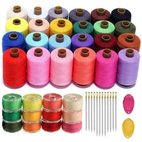 24 colors 1000 yards spools sewing thread kits polyester thread bobbin thread needle threader for hand and machine sewing tool