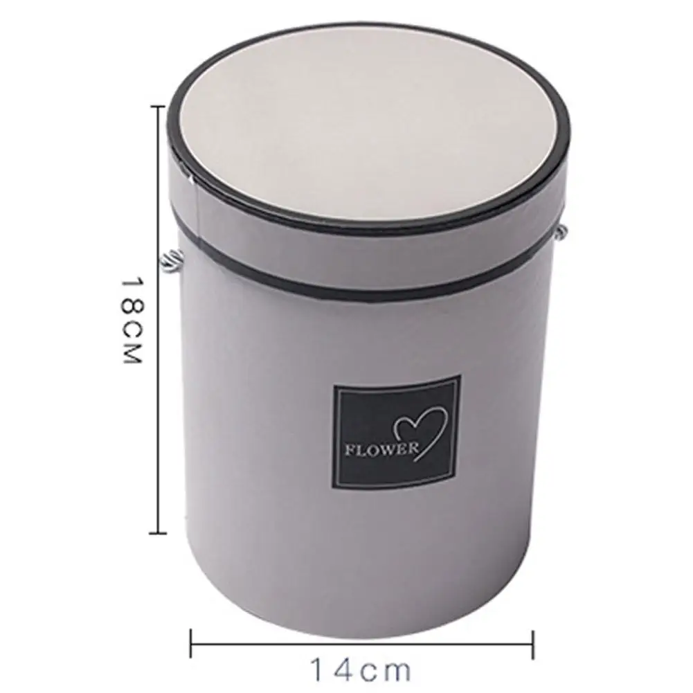 

1PC Round Floral Boxes Women Flower Packaging Paper Bag With Hat For Florist Bouquet Flower Packaging Box Party Gift Storage Box