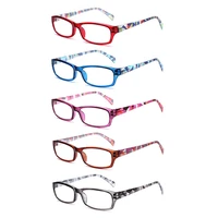 henotin 5 pack reading glasses for men and women spring hinge oval frames colorful readers quality eyeglasses 0 5to 6 0