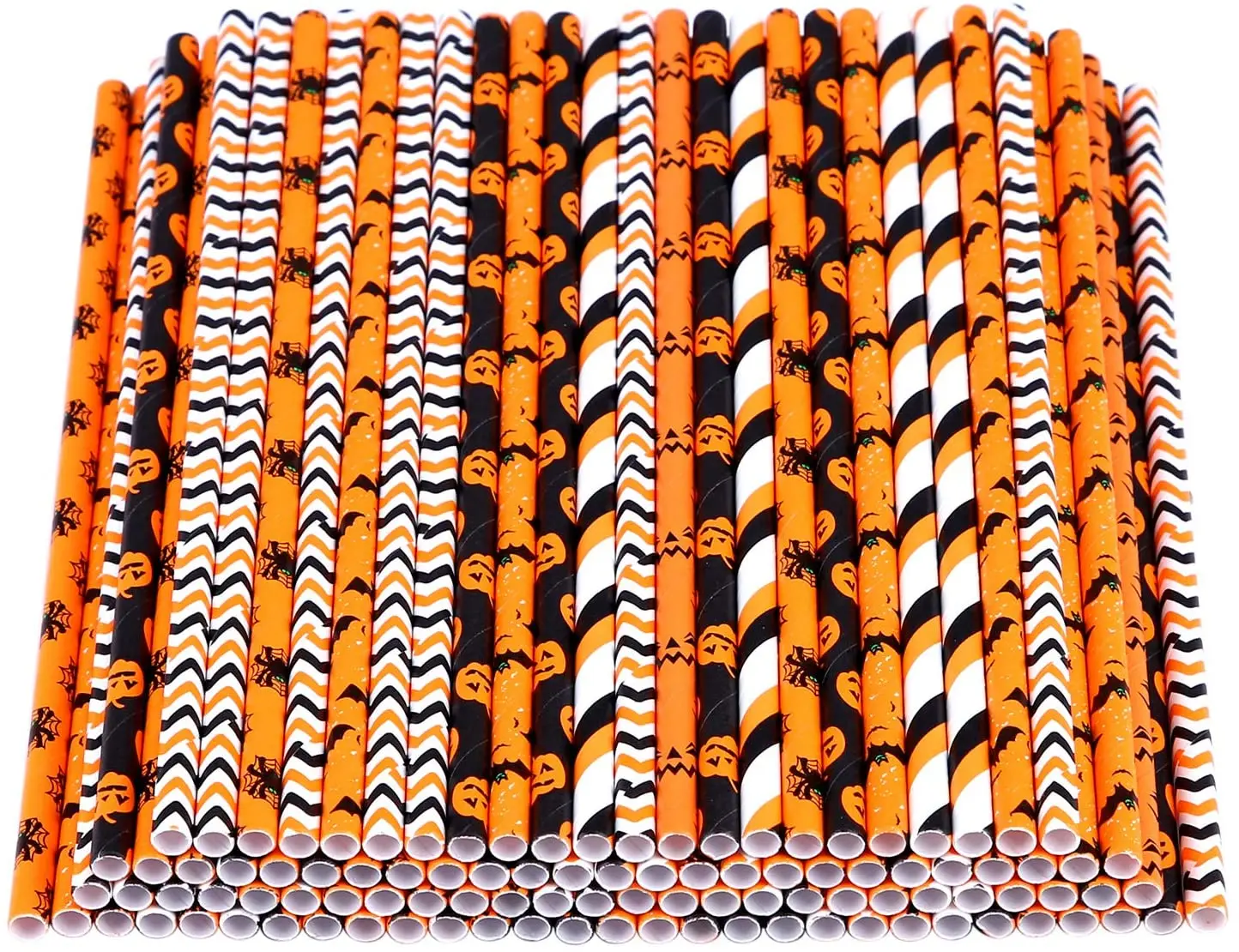 

25/50pcs Pumpkin Bat Ghost Paper Straws Halloween Decoration Disposable Party Drinking Straw Happy Halloween Party Supplies