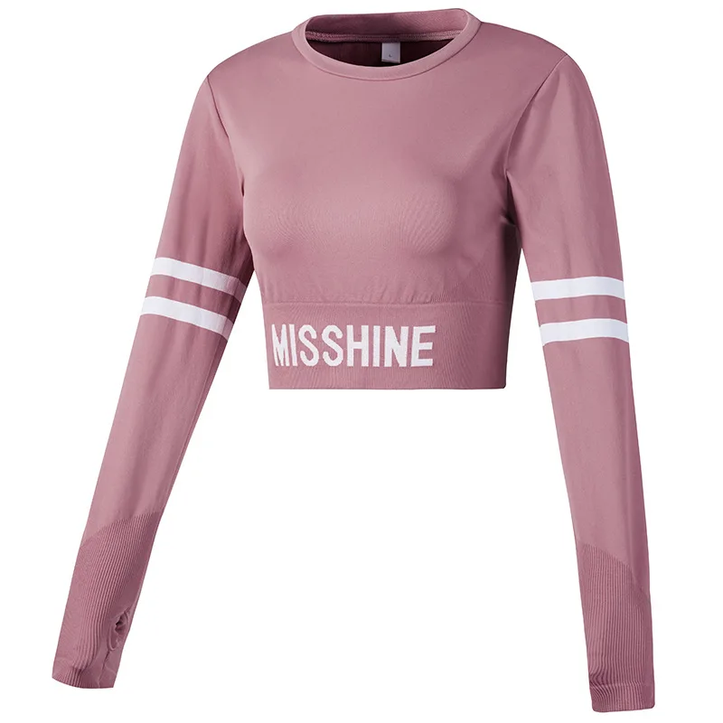 

Yoga Long Sleeve Workout Croped Tops Deportivo Shirts Blusas For Women Sport Gym Clothing Camisetas De Mujer Vetement Femme 2021
