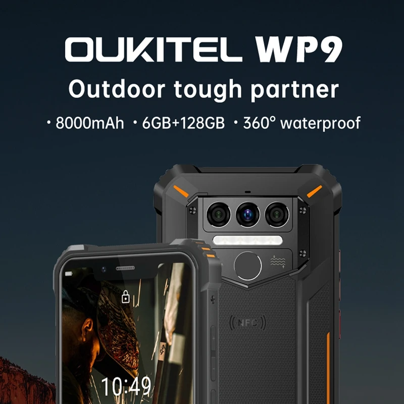 WP9 прочный 4 аппарат не привязан к оператору сотовой связи смартфон NFC 6G + 128G 5 86 &quotHD