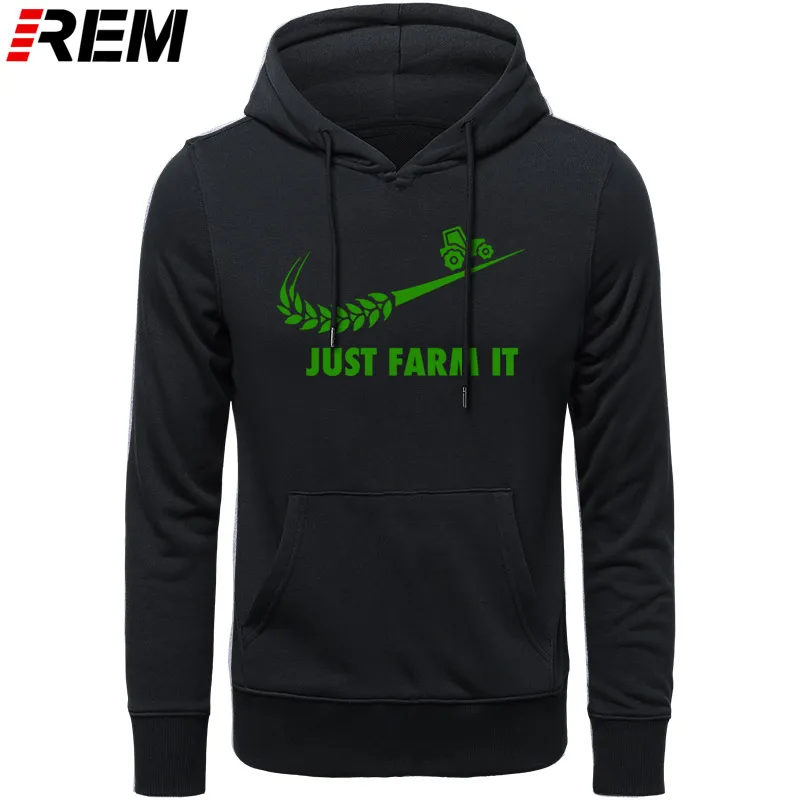 Худи rem Fashion Just Farm It для мужчин, с круглым вырезом, хлопок, с длинным рукавом, фермер, фермерский человек, топы, Толстовки, Толстовки - Цвет: BLACK GREEN