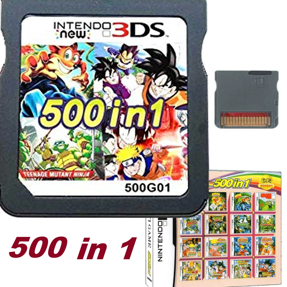 Альбом DRAGON BALLZ & Narutom 500 игр в 1 NDS, картридж с супер комбинированным картриджем для Nintendo DS 2DS New 3DS