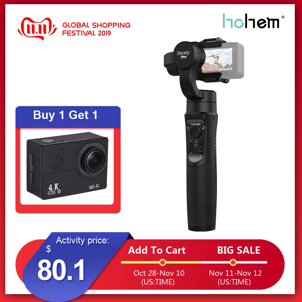 Hohem iSteady Pro 3-осевой ручной карданный стабилизатор для камеры GoPro Hero 6 5 4 3 стабилизатор для sony RX0 для SJCAM YI