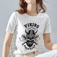 womens summer new t shirt funny skull print pattern series gothic style t shirt casual breathable all match o neck ladies top