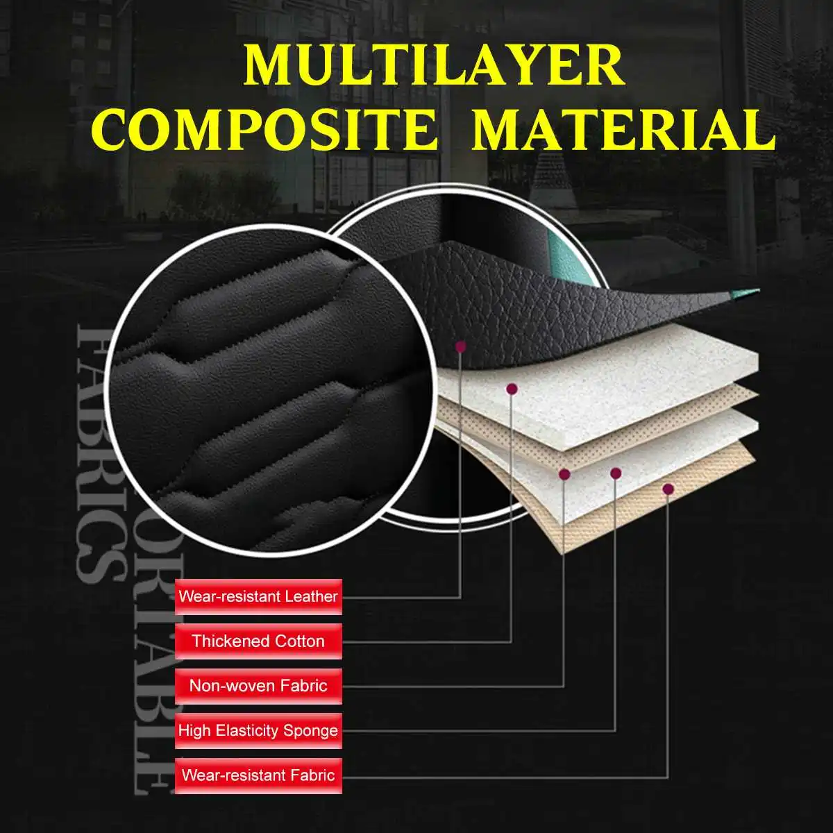 

PU Leather Front Seat Back Cushion Car Seat Cover Protector Wear-Resistant Breathable Four Seasons Universal Car Seat Cover