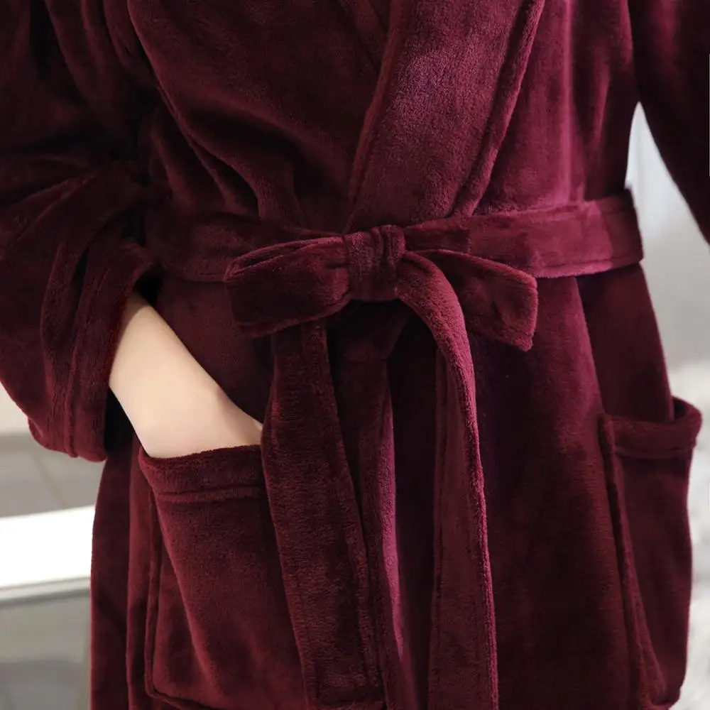 

Women Sleepwear Plush Flannel Warm Bathrobe Plus Size Home Suit Night Underwear Lounge Wear Pijama Mujer Bielizna Nocna