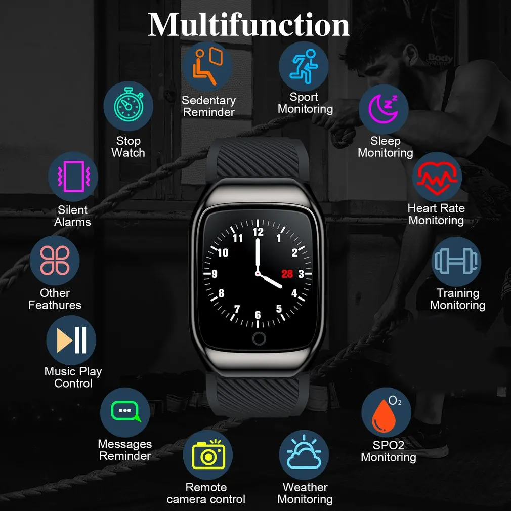 

bracelet Smart Watch Men touch Earbuds With Bluetooth-Compatible Earphones Music Fitness Tracker Blood Pressure Run Clock