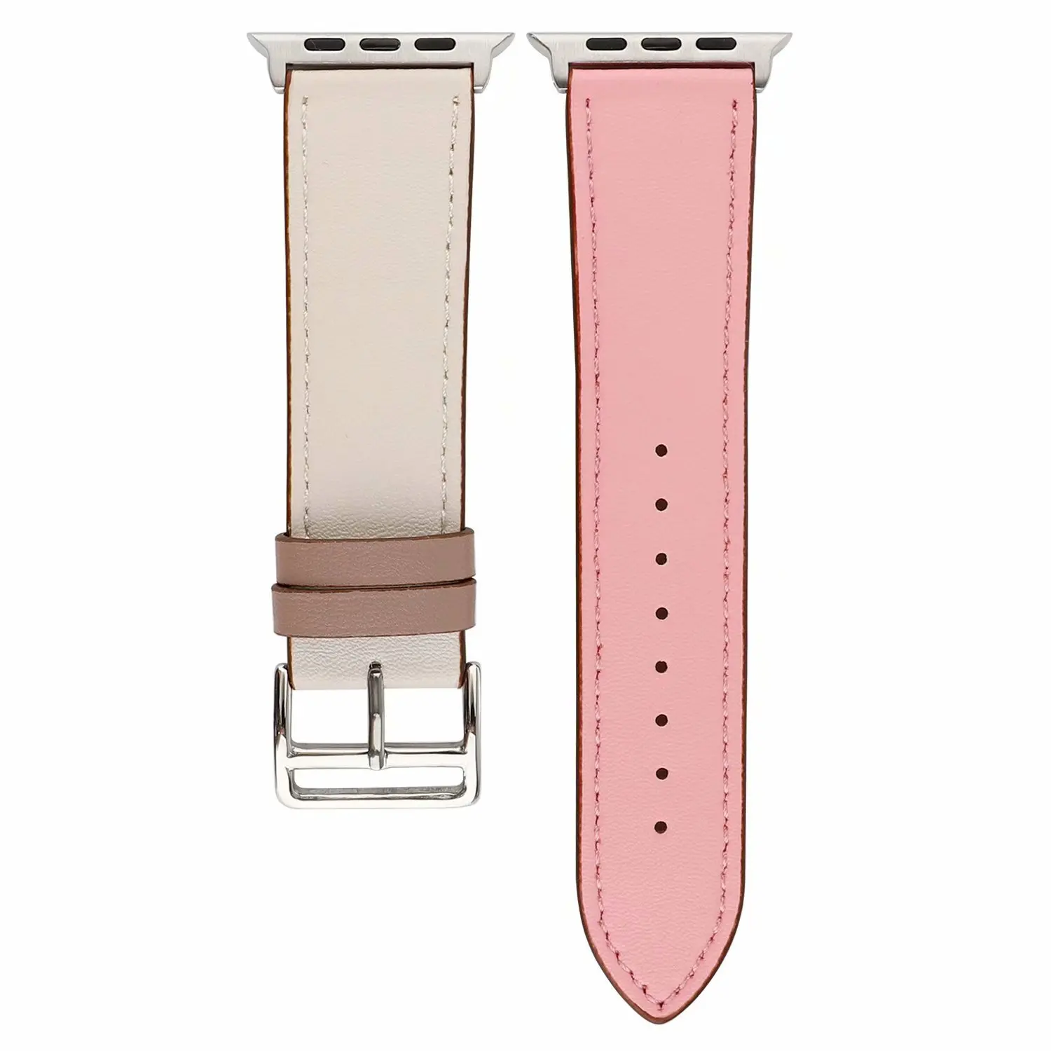 rose sakura Новейший цветной кожаный ремешок для часов iWatch5 4 3 2 1, ремешок для часов Apple Watch 42 мм, 38 мм, 40 мм, 44 мм, ремешок для браслета - Цвет ремешка: rose sakura