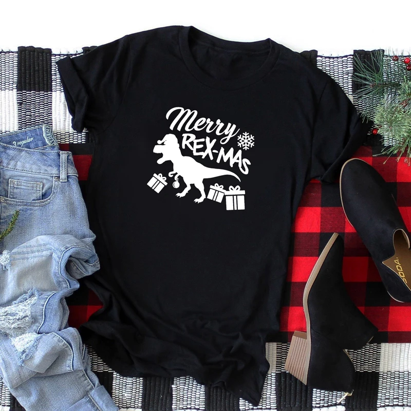 Веселая Рождественская женская футболка с графикой хлопковая Футболка круглым