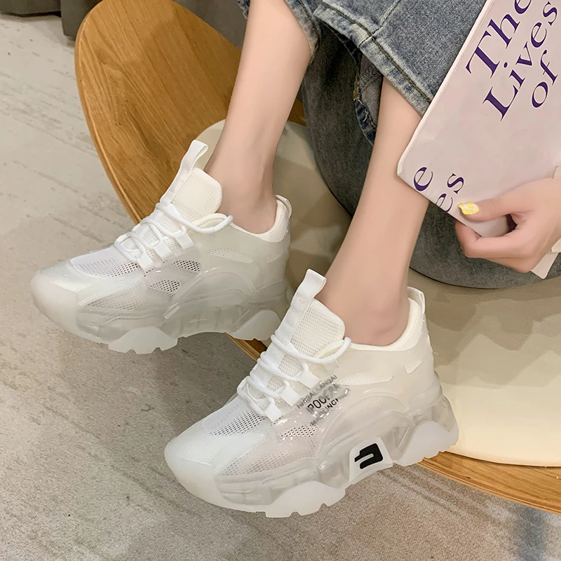 

Sneakers Women Chunky Shoes 2021 Female Jelly Sole Breathable Thick Bottom Ladies Trainers Women Platform Sneakers Zapatos Mujer