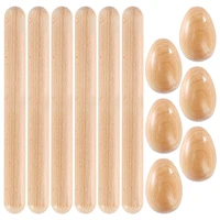 12pcs musical percussion instrument6 rhythm sticks wood claves and 6 wood egg shakersfor kids music parties