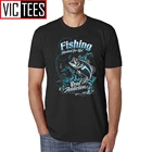 Футболка рыболовная Мужская, хлопковая рубашка с принтом рыбы, подростковая, большие размеры