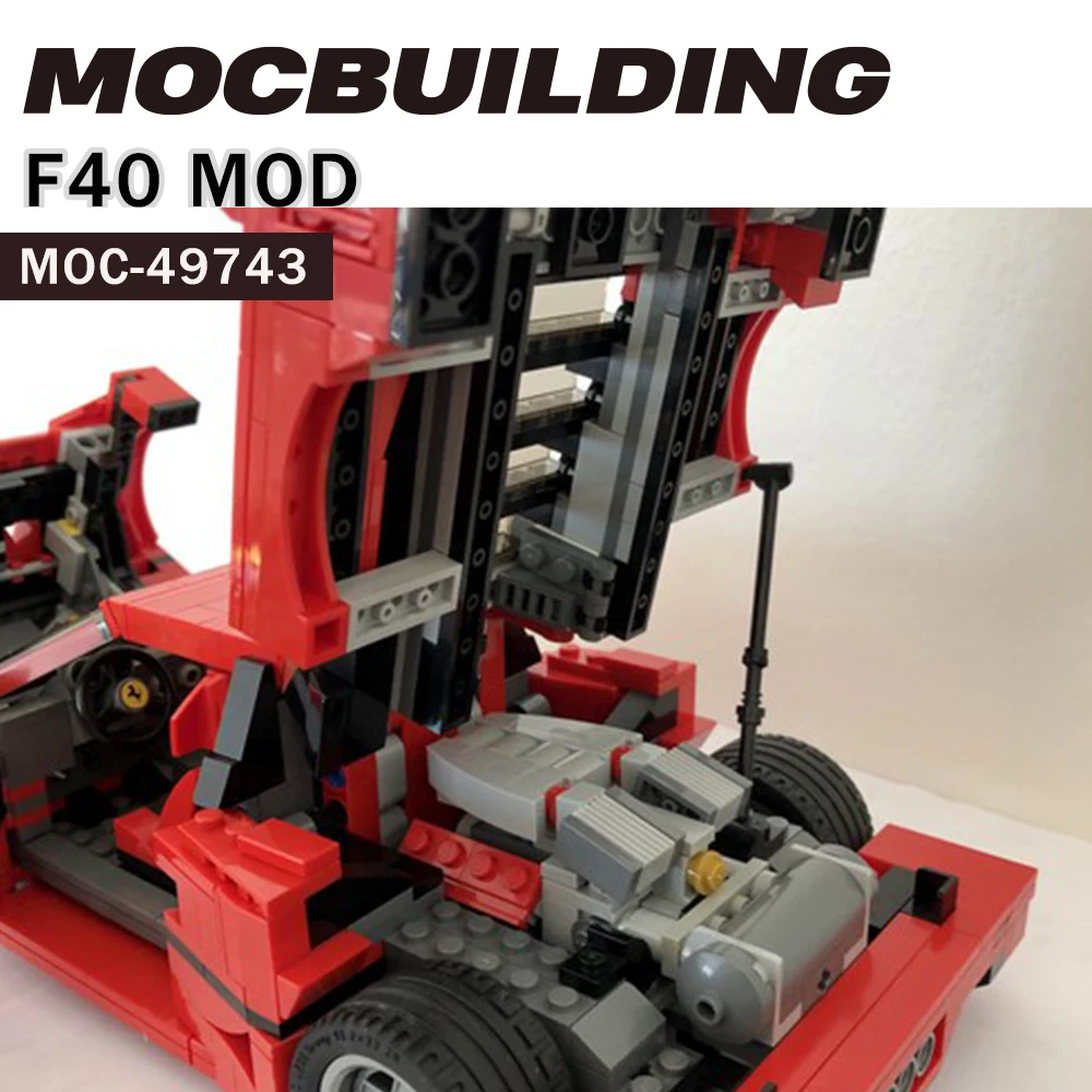 

MOC High-tech Power Building Block Super Sports Car F40 MOD Car Speed Champion Technology Racing Vehicle DIY Model Kid Toy Gift