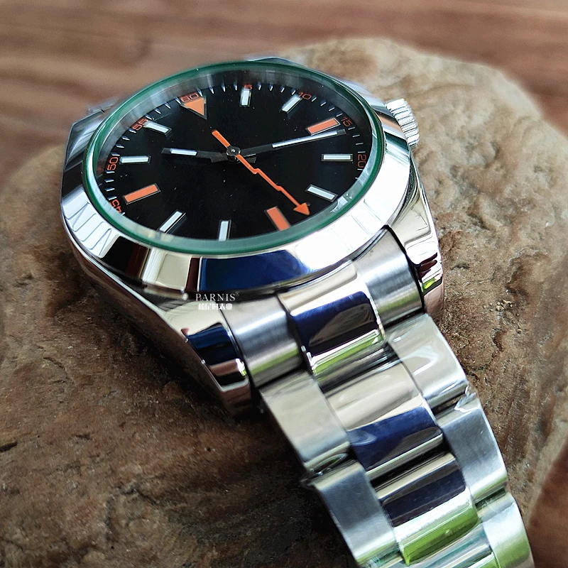 

Parnis Automatic Mechanical Watch Waterproof Air Heater Miyota 8215 Movement Three-Pin Self Winding Waterproof Watch