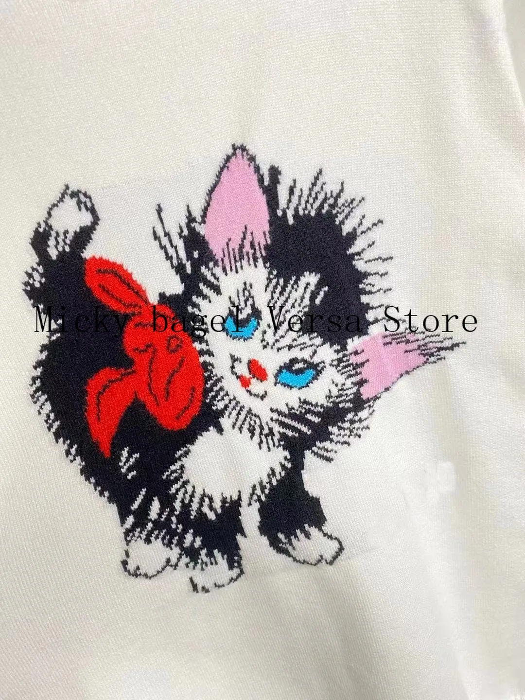 

2021 luxury design high-end embroidery cat fashion women's long sleeve Pullover temperament round neck versatile knitted sweater