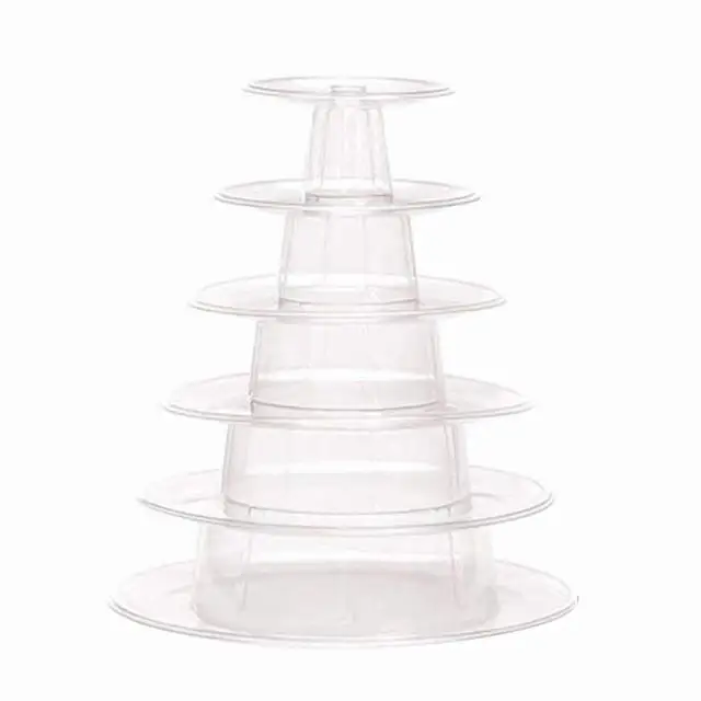 4/6 слой торт Макарон дисплей башня свадьба кекс стенд для партии пластиковый День