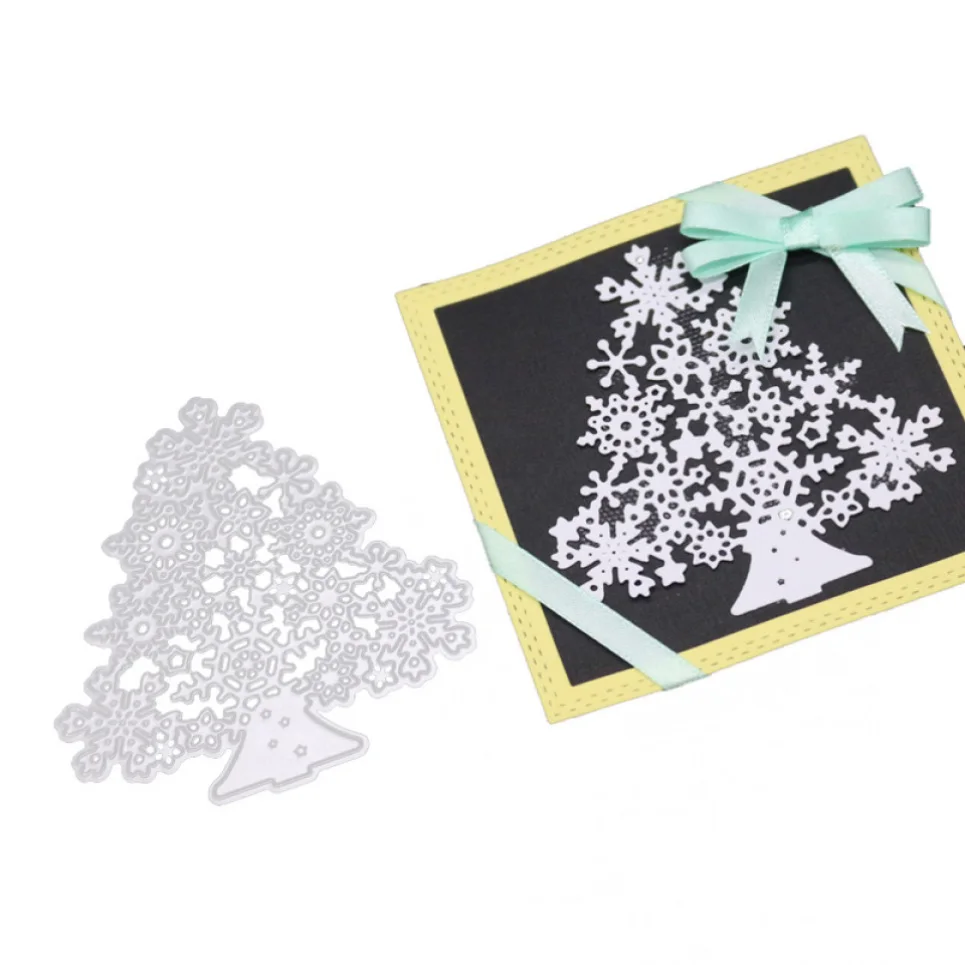 

Christmas Tree Metal Cutting Dies Snowflake Stencil for Scrapbooking Die Cuts Stamping Cutting Embossing Template Craft Dies