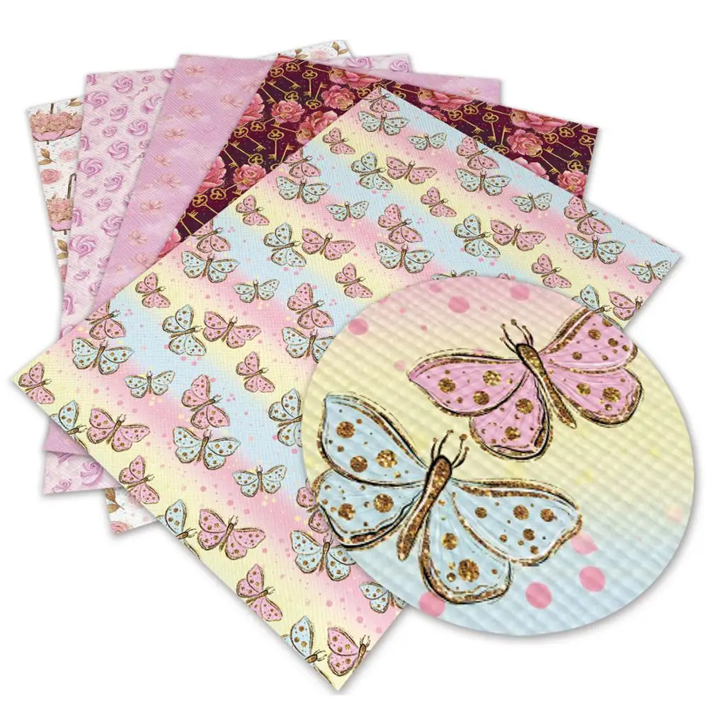 Печатные Искусственная кожа ткань листов &quotсделай сам&quot с бантом Сумка ремесла