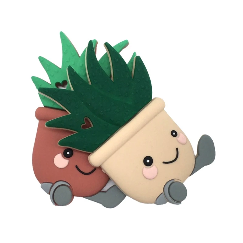 

Cartoon Cactus Silicone Teether BPA Free Food Grade Baby Soother Molar Beads Newborn Infants Toddler Teething Nursing Toys