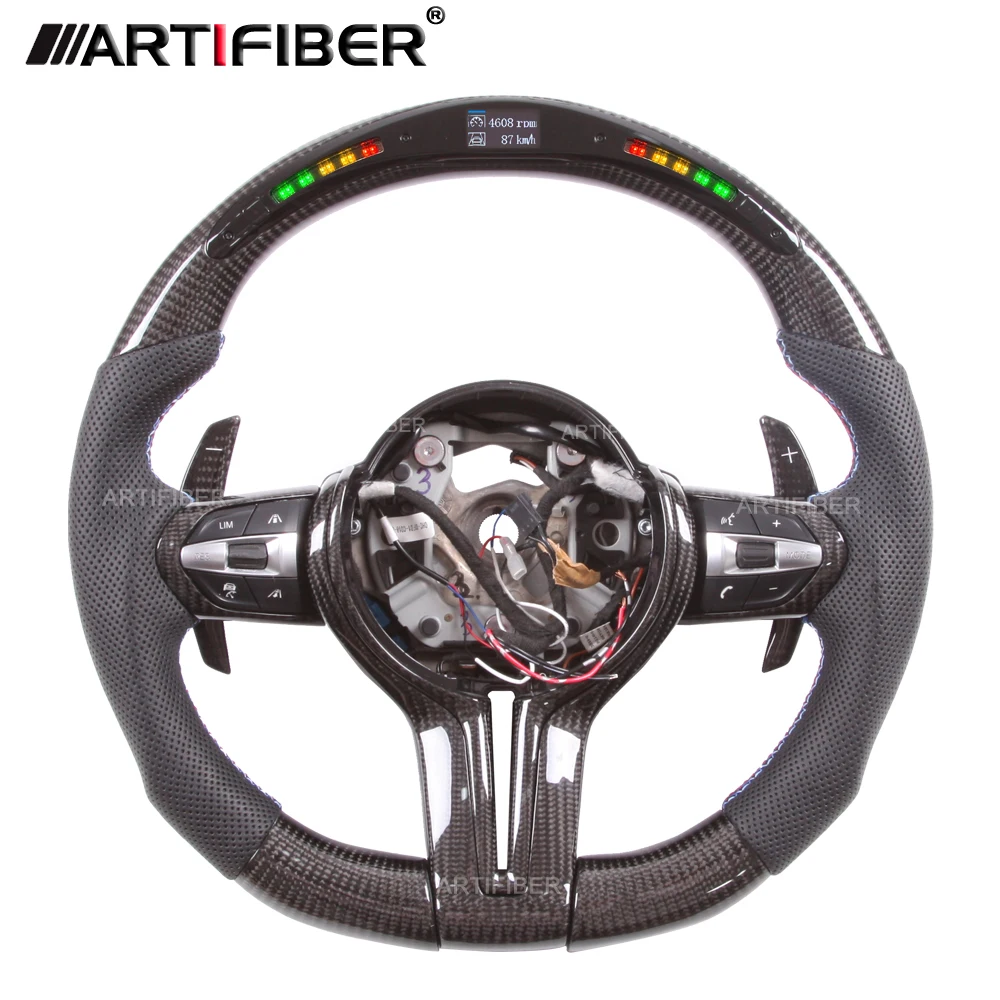 

Реальные углеродного волокна светодиодный рулевое колесо с светодиодный для BMW F22 F23 F45 F30 F31 M Series 1 серии 2 серии 3