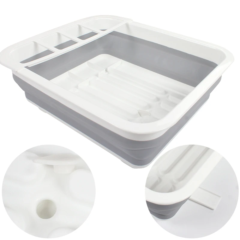 New Camper Car Foldable Dish Rack Tableware Portable Bowl TPR Sink Design RV Boats Caravan accessories trailer | Автомобили и