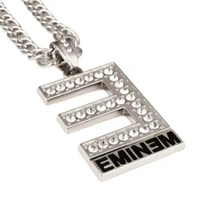 fashion men pendant unisex letter necklace crystal inlay women sweater chain christmas gift jewelry