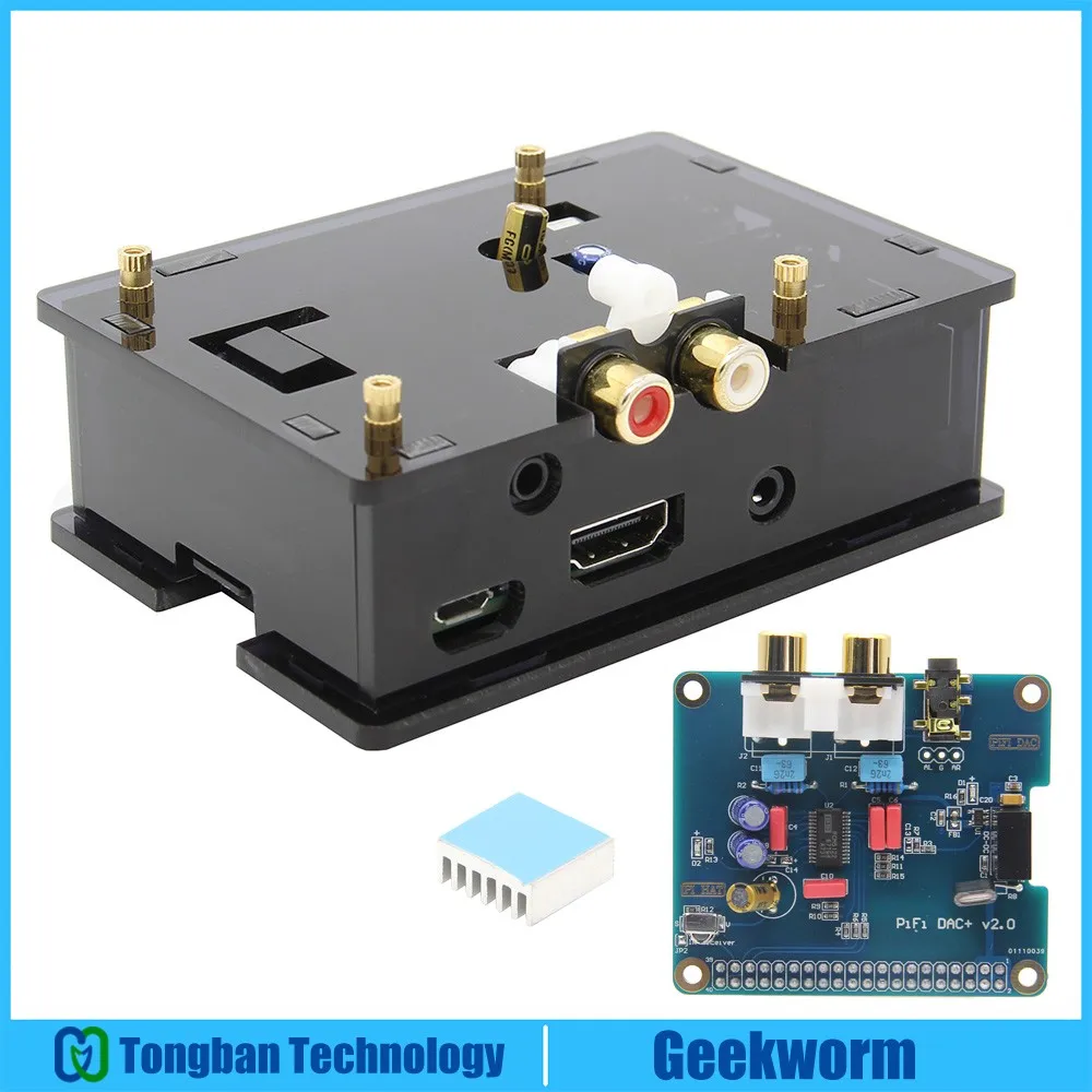 Чехол для Raspberry Pi 3B +/3B DAC + чехол/защитный акриловый чехол HiFi звуковая карта|case