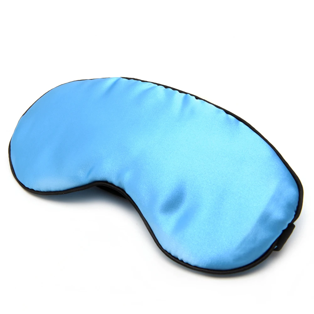 

H7JC 1PC New Pure Silk Sleep Eye Mask Padded Shade Cover Travel Relax Aid Blindfold