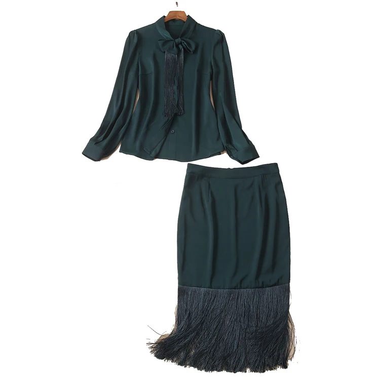 

Новый сатиновый однотонный костюм с бахромой и культивацией морали для досуга Джокер социалитовый женский темпераментный костюм