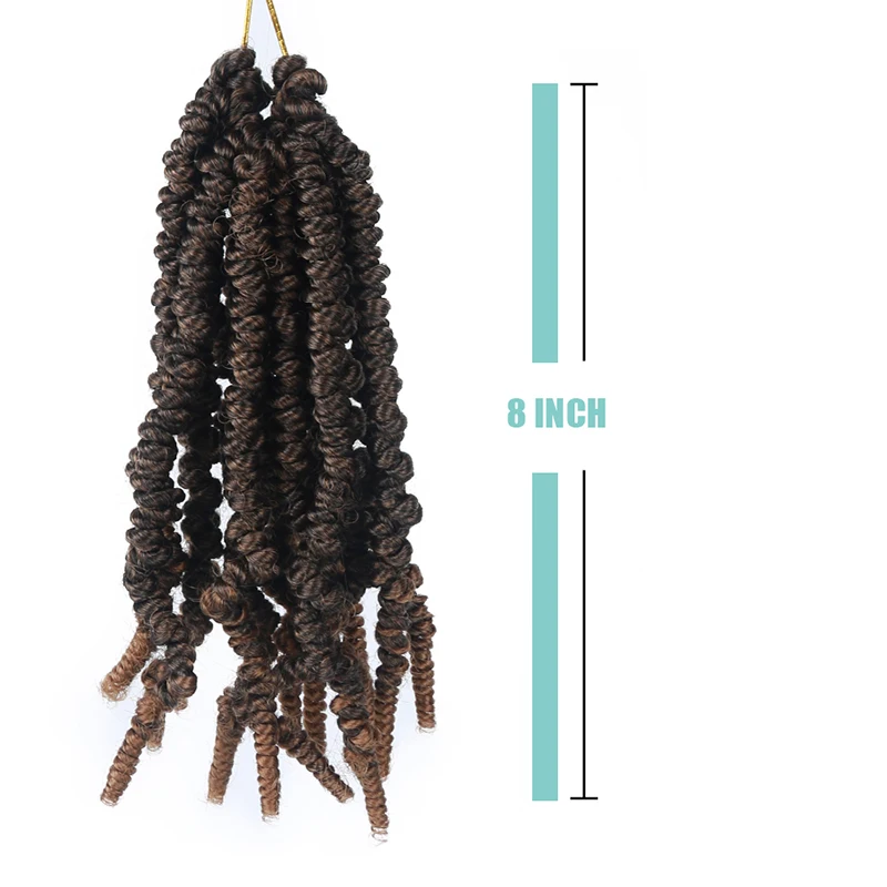 Афро бомбер Твист Синтетические плетеные крючком 8 дюймов для черных женщин