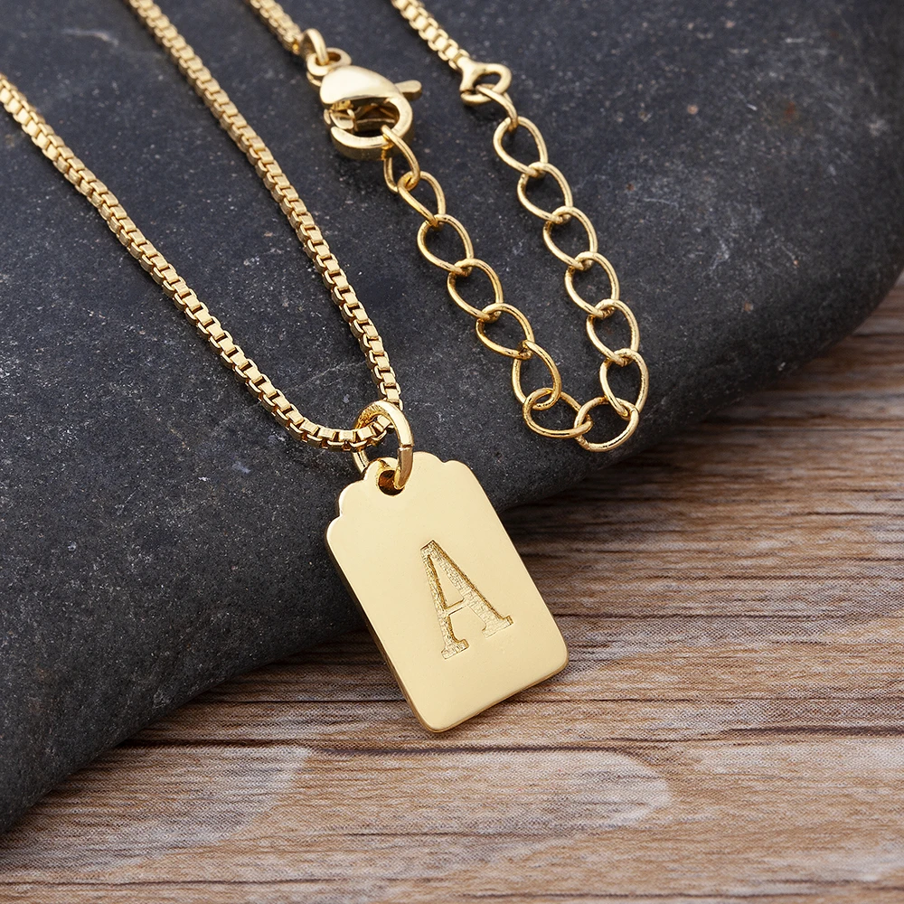 

New 26 PCS/Lot Cute Letter Pendant Gold Color Tennis Chain Choker Initial Necklace Female Fashion Statement Name Jewelry Gift