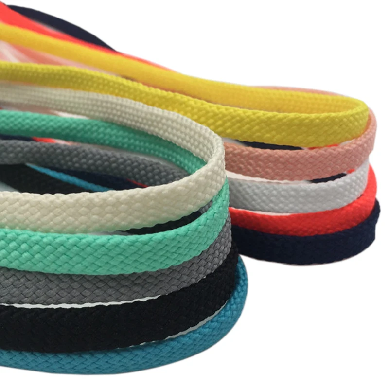 Weiou 7mm Flat Tubular Shoelace Styles Athletic Sports Sneakers Bootlace Multi Color Polyester Shoestring For Sporting Boots