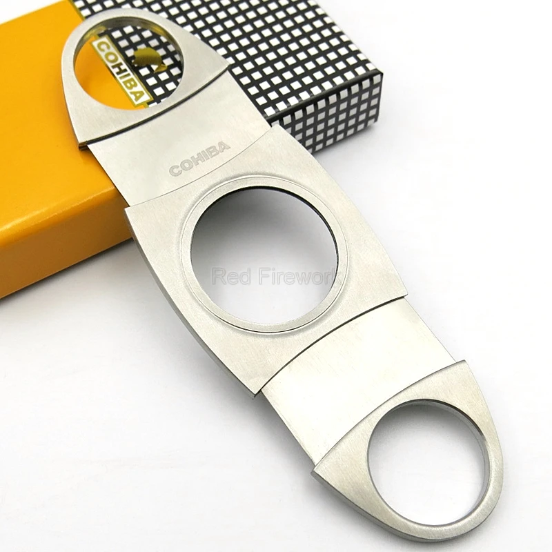COHIBA сигары резак двойной нержавеющая сталь лезвия металлические сигары Острые Ножницы с подарочной коробкой