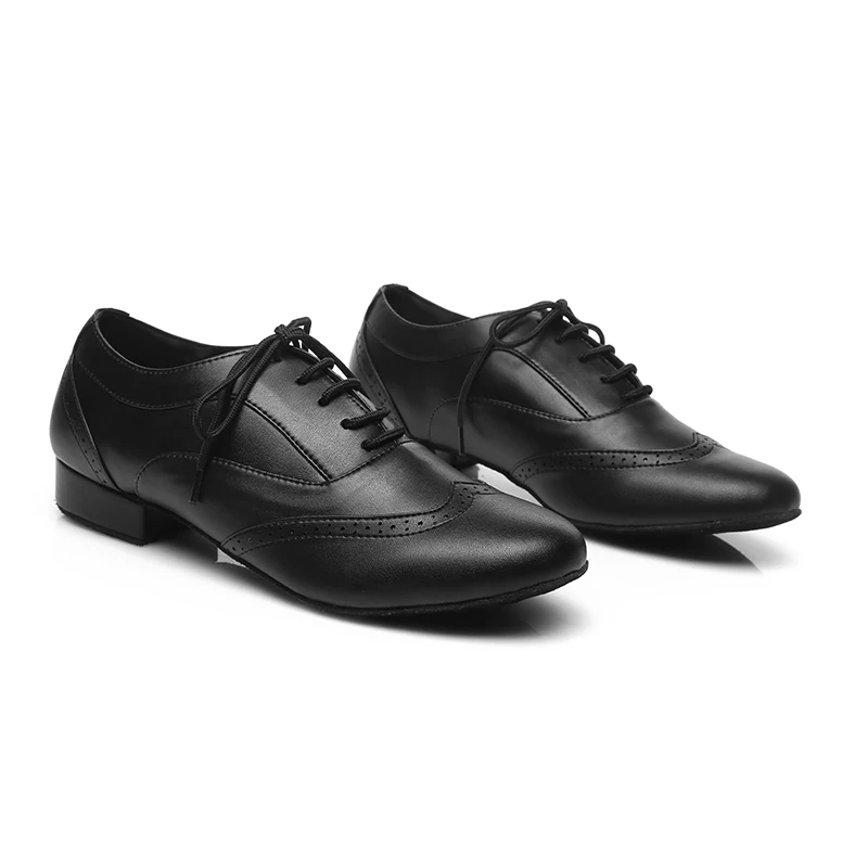 DKZSYIM Men Latin Dance Shoes Black Ballroom Dance Shoes Heels 2.5-4.5CM Professional Dance Salsa/Tango Shoes Hot Sale Wholesale