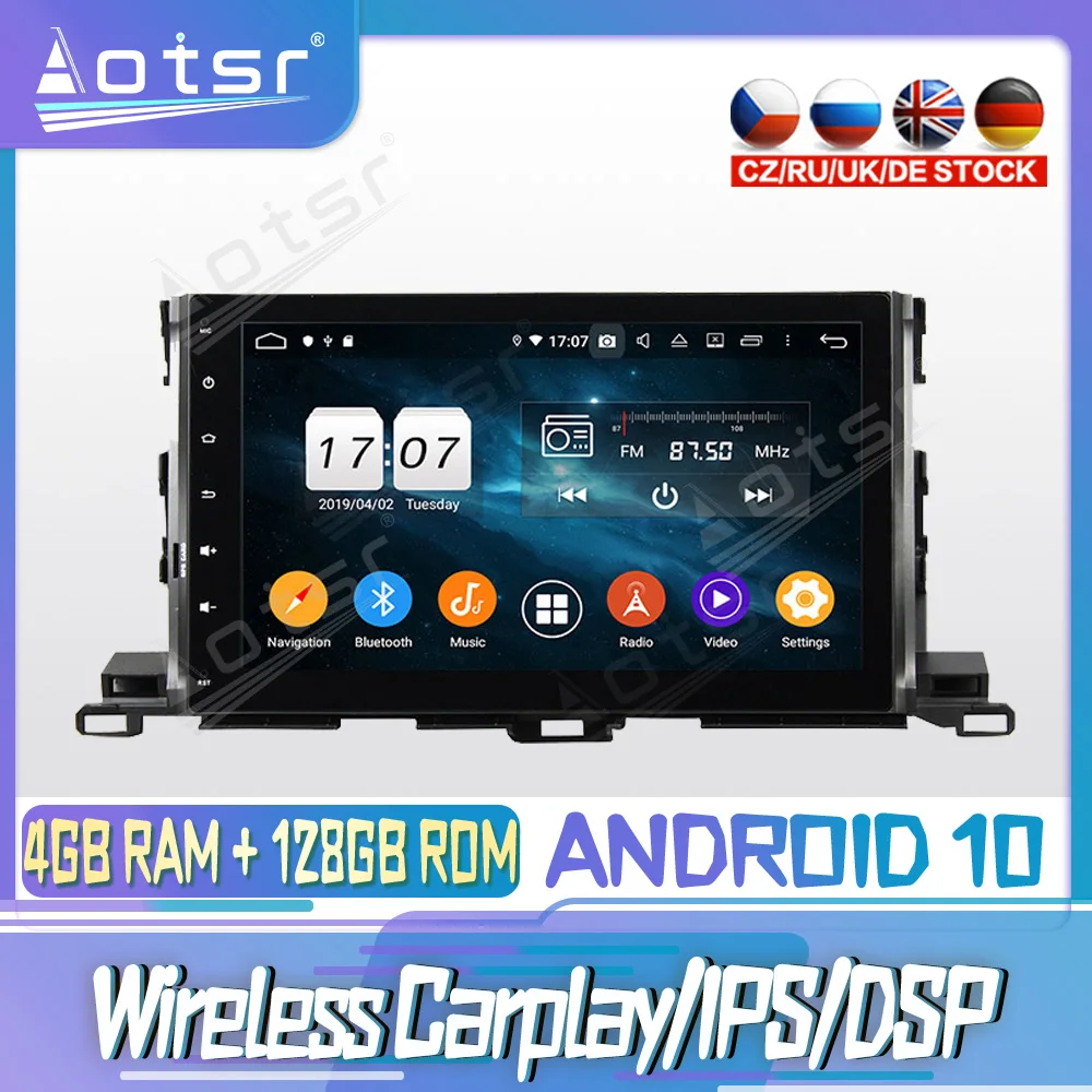 

Android 10 PX6 128G For TOYOTA Highlander 2015 - 2017 DVD GPS Navigation Auto Radio Stereo Video Multimedia Player HeadUnit 2din