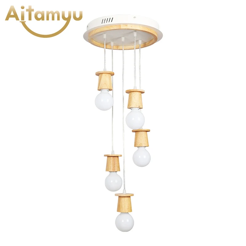 Современные светодиодные подвесные светильники для столовой деревянный