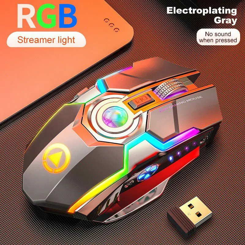 

Professional A5 Wireless Mouse, Rechargeable Game, RGB Light-emitting Mute, Silent Computer Accessories, Lithium Battery 500 MAh