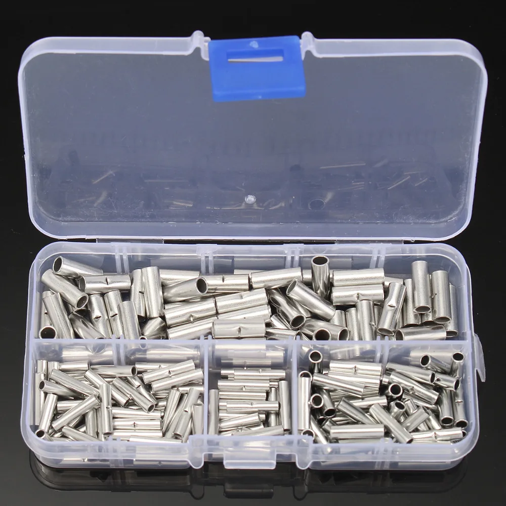 200PCS/Lot Butt Splice Connectors 10mm Copper 22-10AWG Tinned Crimp Terminal Sleeve Cable with Box | Обустройство дома