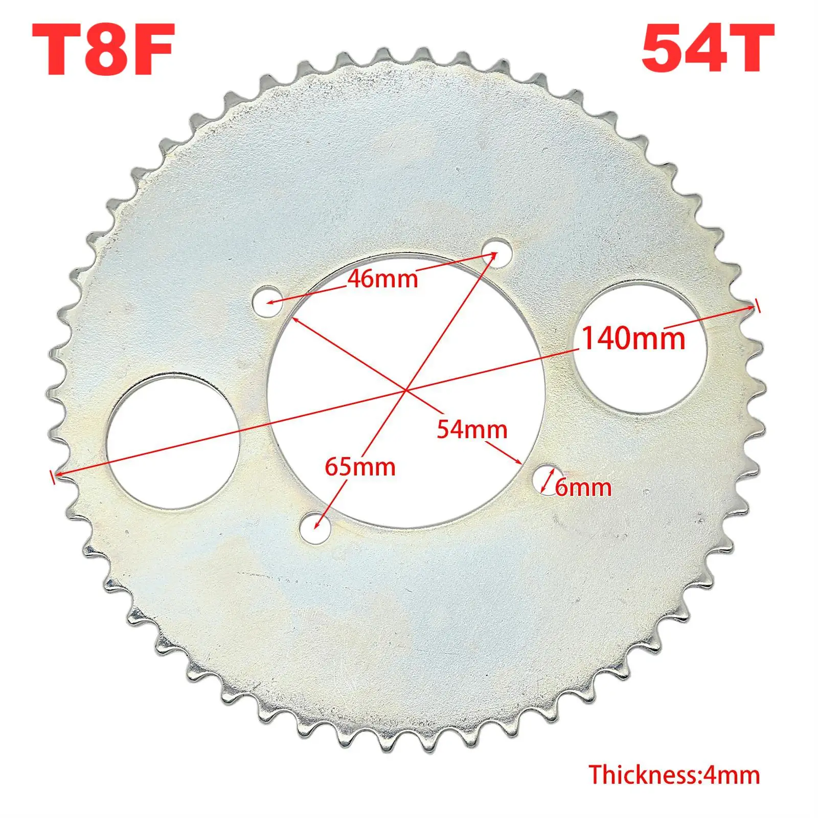 

Цепная пластина T8F 54T, Задняя звездочка 54 мм для карманного велосипеда, мини-мотоцикла, квадроцикла, 47 куб. См 49 куб. См