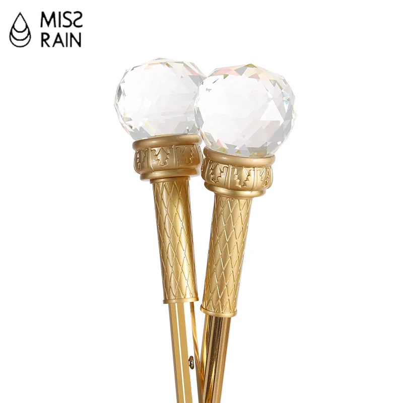 Роскошный женский зонтик с золотой ручкой хрустальным шаром от солнца складной