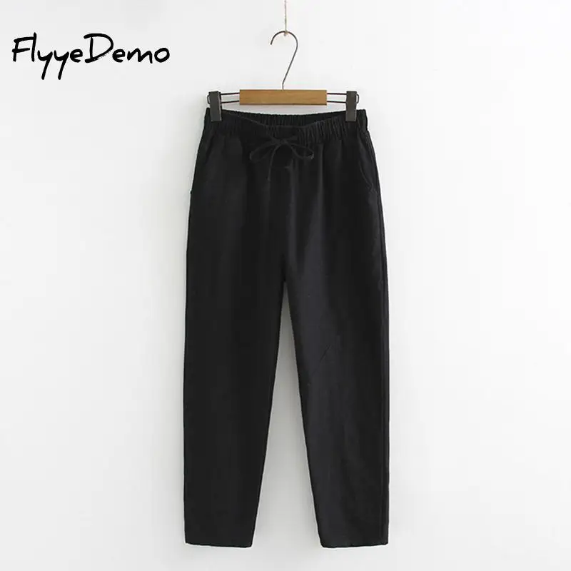 5 Цвета женские брюки для девочек новые хлопковые льняные осенние штаны детей