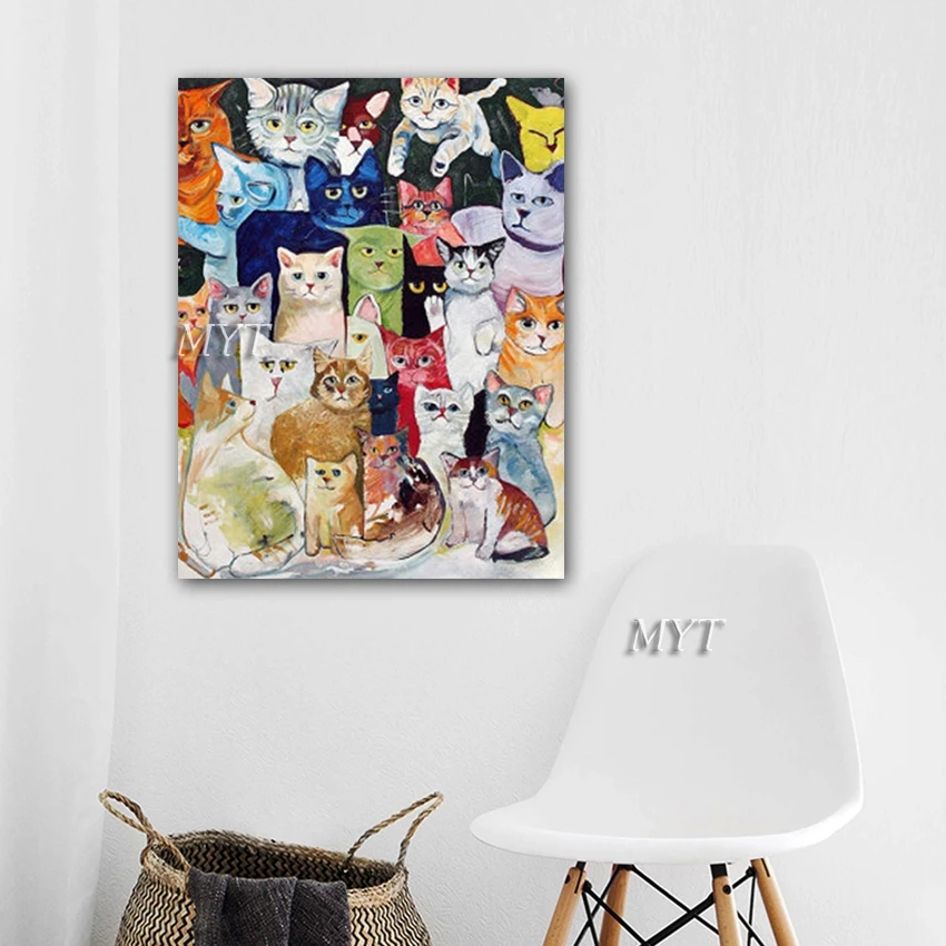 Милые домашние кошки картина маслом настенные картины 100% ручная роспись холст