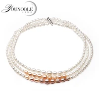 real multi layer natural pearl choker necklace collar statement boho necklace women jewelry anniversary gift