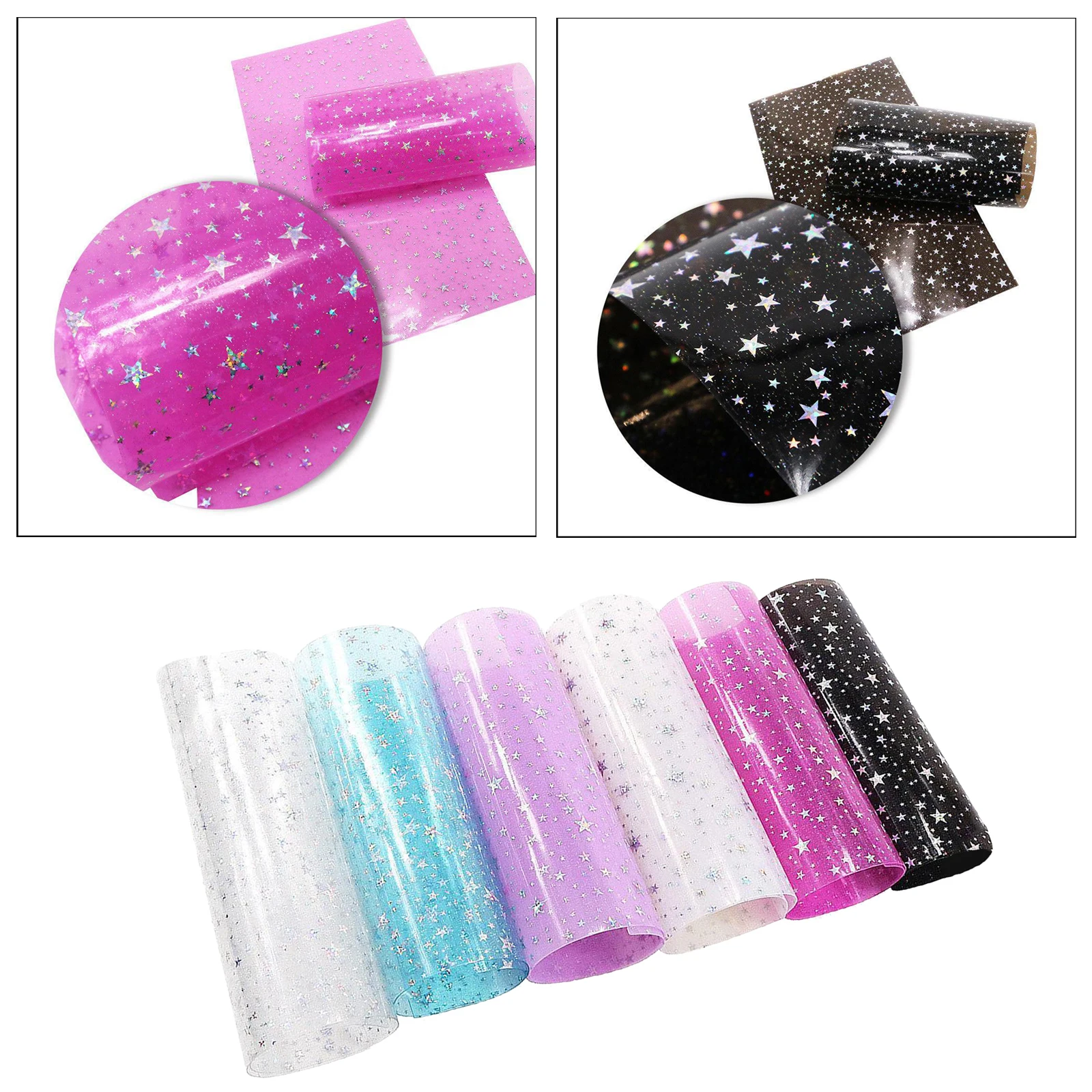 6 шт. прозрачная пленка голографическая виниловая ткань для сумок лоскутный бант