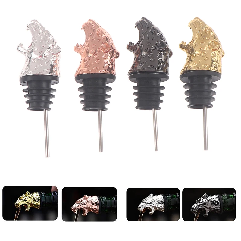 

Zinc Alloy Leopard Head Wine Pourer Unique Wine Bottle Stoppers Wine Aerators Bar Tools Get Together Gift