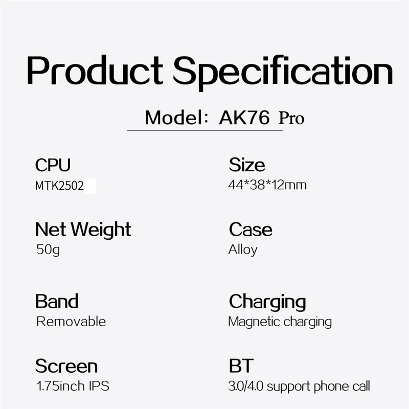 

5pcs Wholesale AK76 pro Original Smart Watch 1.75 Inch Large Screen Game Watch 5 Bluetooth Call Watch Heart Rate Blood Pressure